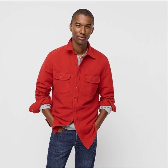 J. Crew Other - J. Crew Men’s Red Chamois Heavyweight Cotton Flannel Shirt Jacket Size XL NWOT
